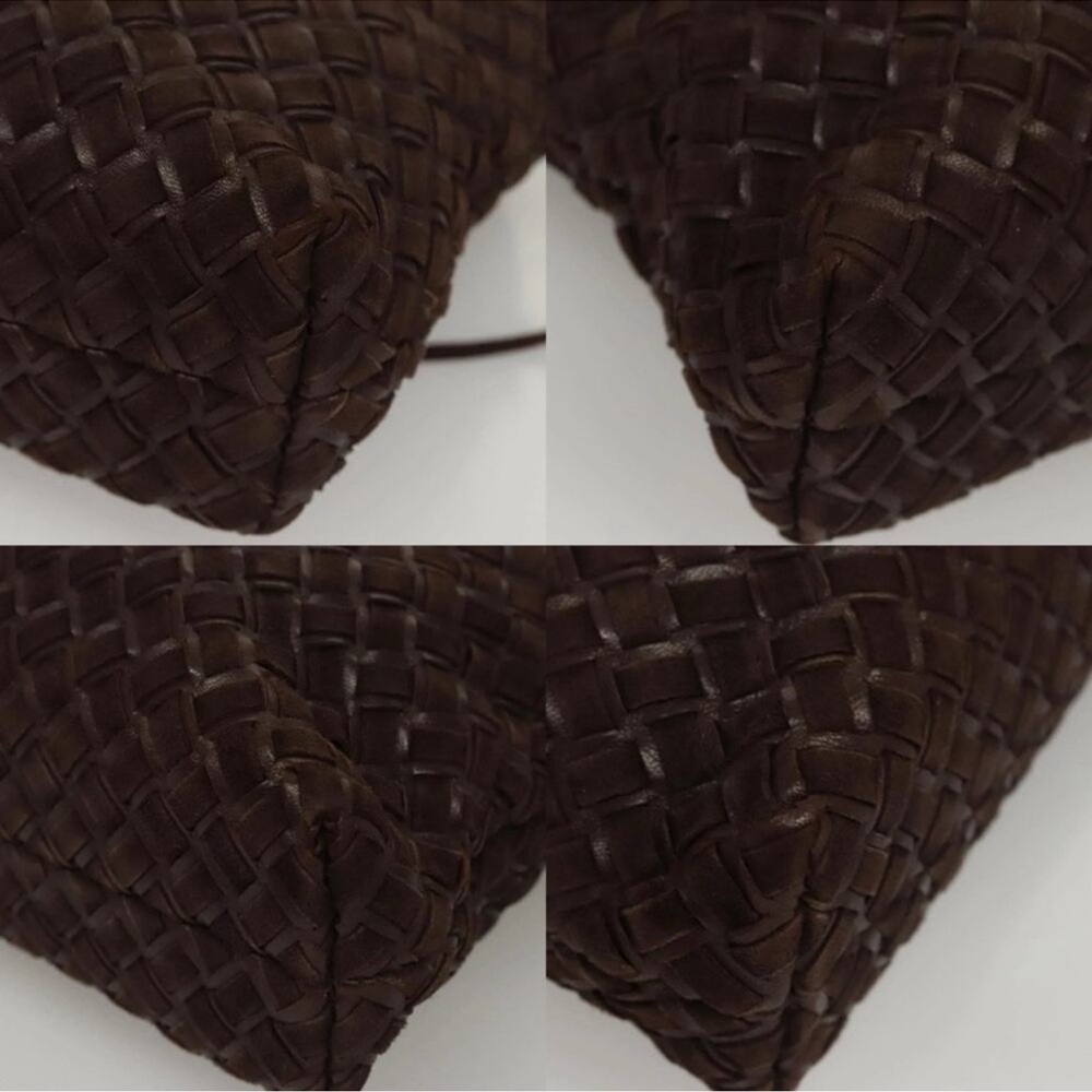 BALLY Elegant Brown Woven Suede & Leather Satchel w/Gold HDW, Chain & Tassel EUC - Picture 11 of 12